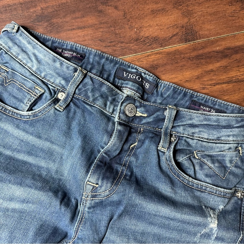 Vigoss Distressed Thompson Tomboy Boyfriend Jeans - Picture 5 of 7